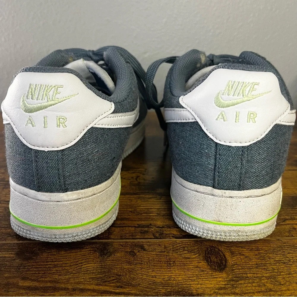 Nike Air Force‎ 1 Recycled Canvas Sneakers Ozone Blue Men 8.5 Low CNO866-001